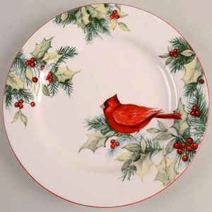 Last One!! Certified International Susan Winget WINTER SONG Plate 9" Cardinal